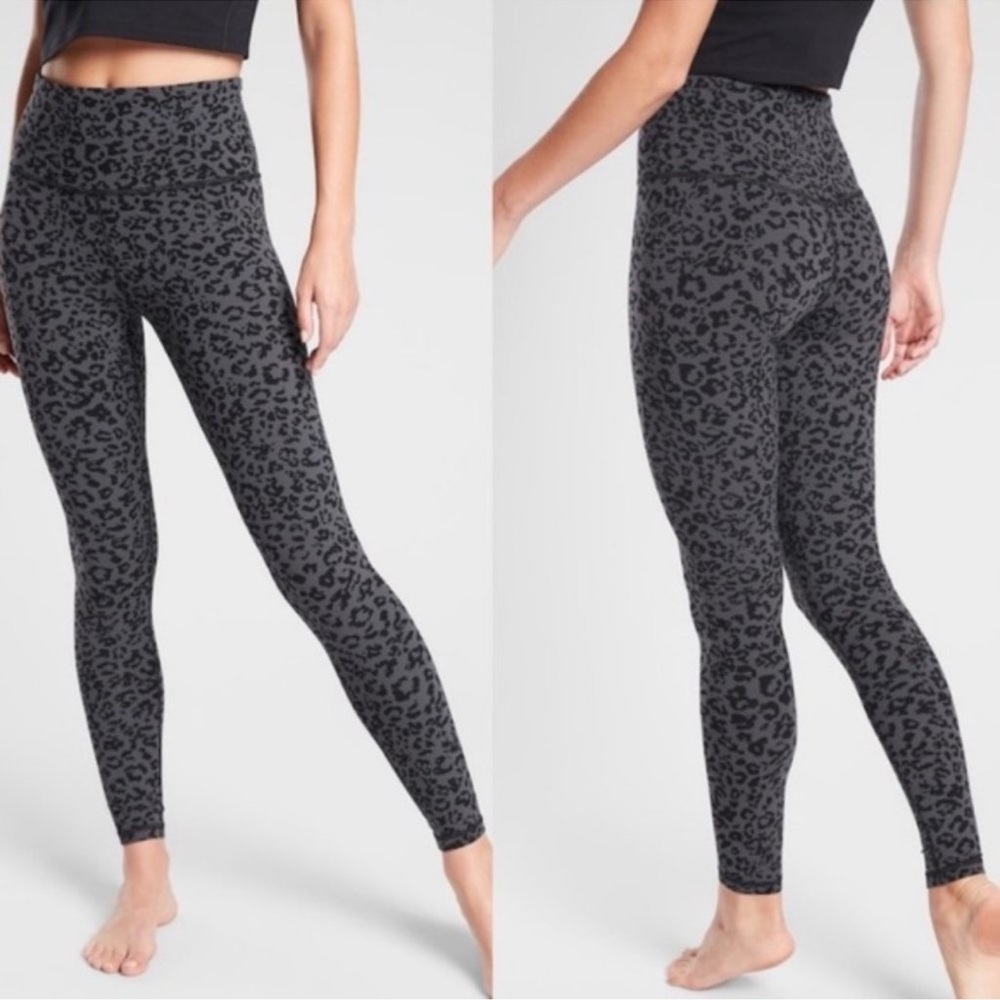 Athleta Elation Ultra High Rise Tight, 1X, Leopard Anthracite Grey